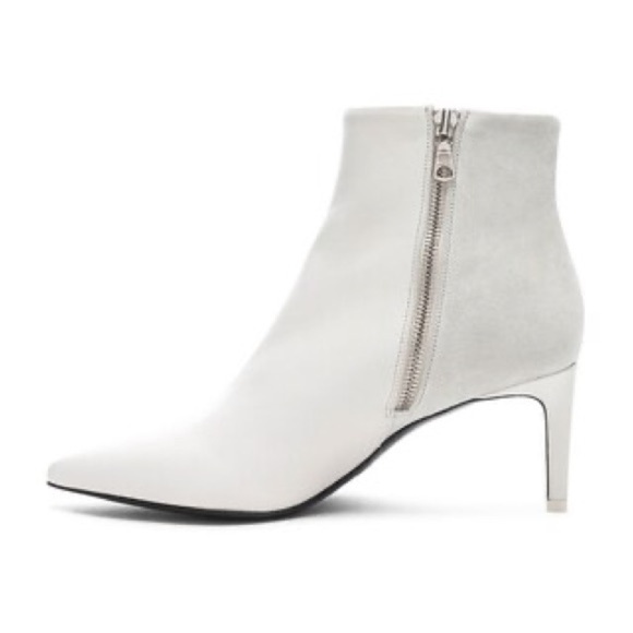 RAG & BONE Leather Suede White Heeled Pointed Toe Beha Ankle Boots Size 38 - Picture 3 of 12